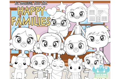 Happy Families Digital Stamps - Lime and Kiwi Designs