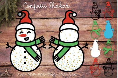 3d Snowman layered svg| Christmas Confetti Shaker