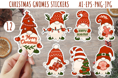 Christmas gnome stickers / Christmas sticker bundle
