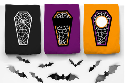 Halloween Cobweb Coffin Trio | SVG | PNG | DXF | EPS