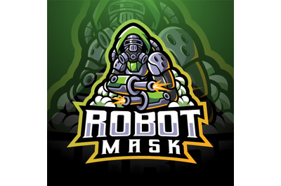 Robot mask esport logo mascot design