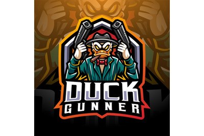 Duck gunner esport mascot logo design