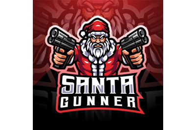 Santa gunner esport mascot logo design