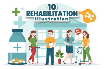 10 Rehabilitation or Physiotherapy Illustration