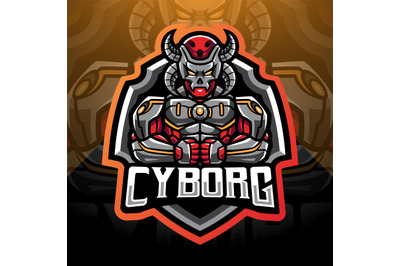 Cyborg esport mascot logo design