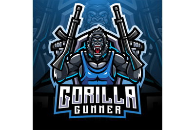 Gorilla gunners esport mascot logo design