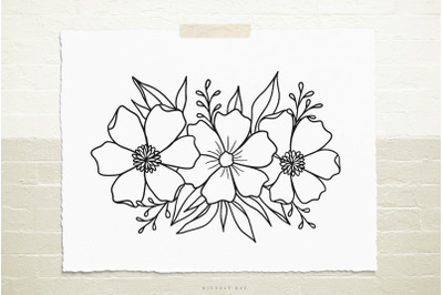 Flower wreath SVG cut file