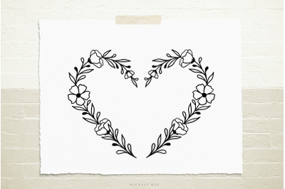 Flower heart SVG cut file