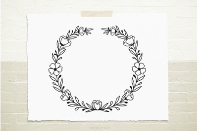 Flower wreath SVG cut file