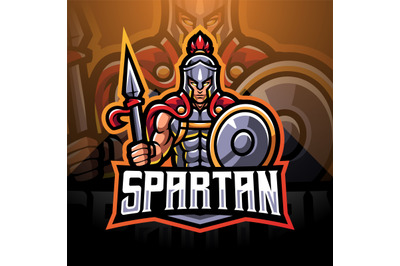 Spartan esport mascot logo design