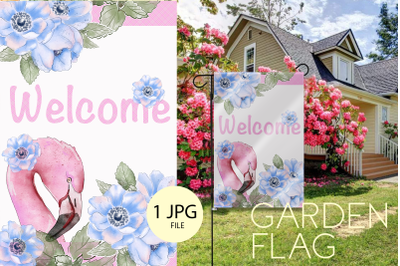 Flamingo Welcome Garden Flag Sublimation designs