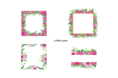 Pink Floral Frame Clipart