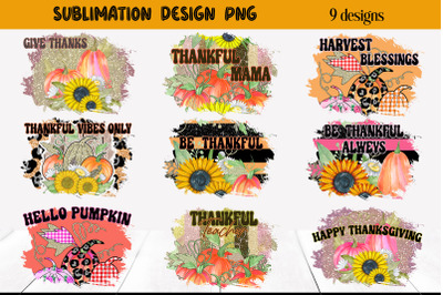 Thanksgiving Sublimation Bundle | Fall Sublimation Designs