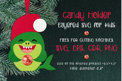 Shark Christmas Ornament | Candy Holder Template