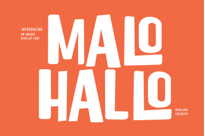 Malohallo Display Font