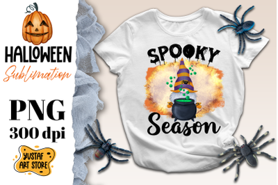 Spooky Season. Halloween Gnome sublimation design