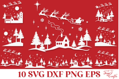 Christmas &amp; Winter Scene SVG Pack
