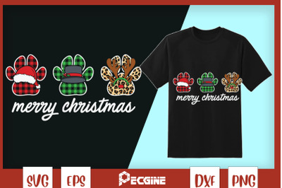 Merry Christmas paws Sublimation