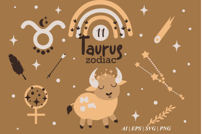 TAURUS Baby SVG, Zodiac sign clipart, Taurus Constellation
