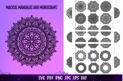 Mandala Bundle SVG | Mandala Split Monogram SVG | Zentangle