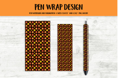 Fall Maple Leaves Pen Wrap Sublimation or Waterslide PNG