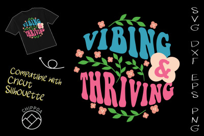 Vibing &amp; Thriving Hippie Keychain