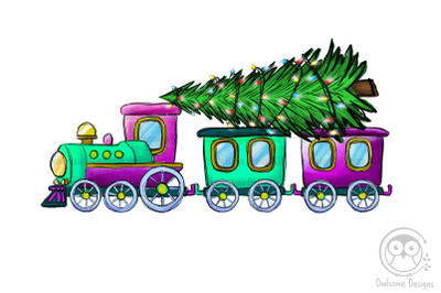 Christmas Tree On The Train PNG