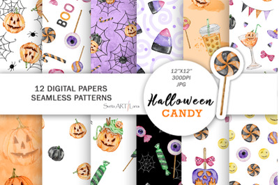 Halloween Candy digital paper pack