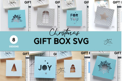 Christmas gift box bundle SVG 3D box papercut template svg