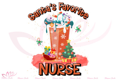 Santas Favorite Nurse Sublimation