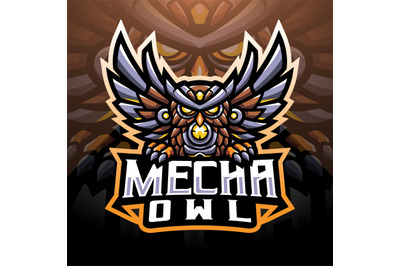 Mecha owl esport mascot logo design