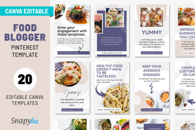 20 Food Canva Pins Template