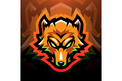 Foxes head esport mascot logo design