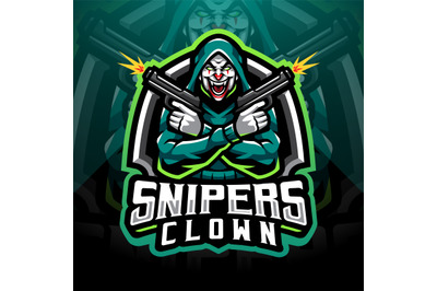 Snipers clown esport mascot logo design