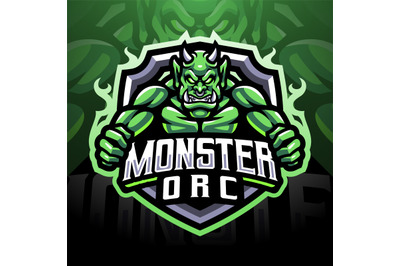 Monster orc esport mascot logo design