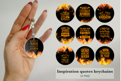 Inspirational quotes keychain sublimation Bundle Fire PNG