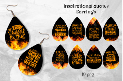 Inspirational quote earring sublimation PNG Bundle Teardrop