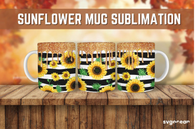 Sunflower Glitter Sublimation | PNG Bundle | Mug Wrap