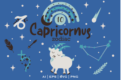 CAPRICORNUS Baby SVG, Zodiac sign clipart, Capricornus Constellation