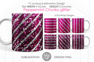 Peppermint mug, Christmas Mug Design, pink mug, peppermint stripe