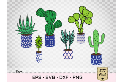 Cactus Pots svg bundle, Succulent Svg