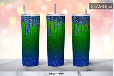 Green Glitter Tumbler | Skinny 20 oz | Tapered | Straight