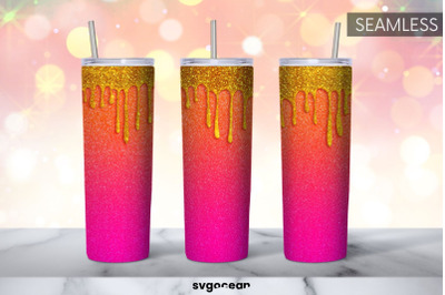 Pink Glitter Tumbler | Skinny 20 oz | Tapered | Straight