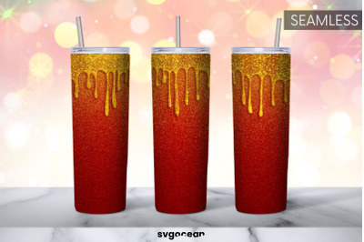 Red Glitter Tumbler | Skinny 20 oz | Tapered | Straight