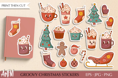 Cute Christmas Sticker Bundle | Retro Christmas Stickers