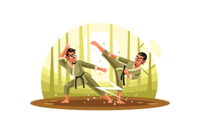 Karate Fighter Vector Illustration