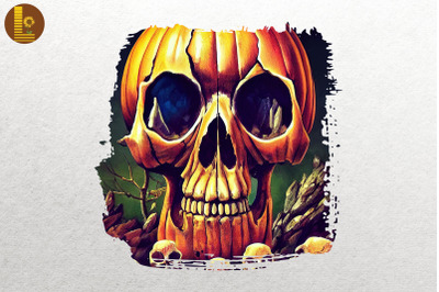 Halloween Pumpkin Skull