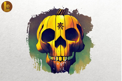 Halloween Pumpkin Skull 2