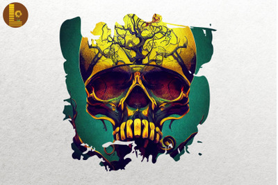 Skull Combine Tree Art 4