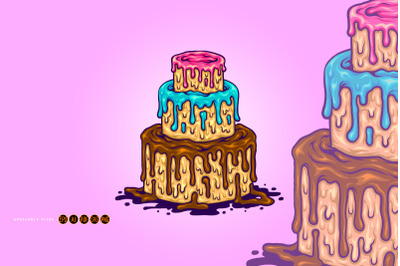 Delicious chocolate birthday cake svg